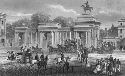 Eingang zum Hyde Park, London, um 1850 1878