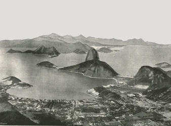 Eingang zur Bucht vom Gipfel des Corcovado, Rio de Janeiro, Brasilien, 1895