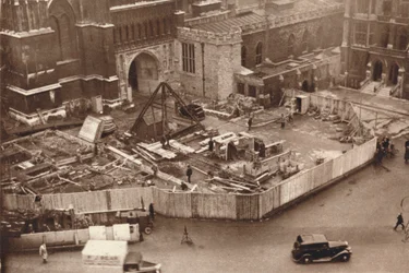 Errichtung des Anbaus an die Westminster Abbey im Vorfeld der Krönung von König Georg VI., 1937