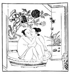 Erotischer chinesischer Stich