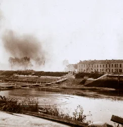 Explosion, Nieuwpoort, Flandern, Belgien, ca. 1914-1918