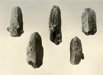 Feldspatkristalle vom Gipfel des Mount Erebus in natürlicher Größe, 1909