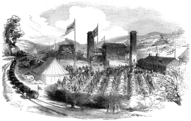 Fest zur Feier des Kohlegewinns auf der Rhondda-Zweigstrecke der Taff Vale Eisenbahn, 1851