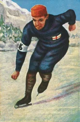 Finnischer Eisschnellläufer Clas Thunberg, 1928