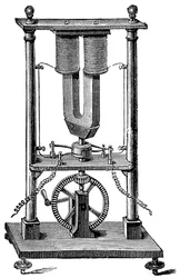 Erster magnetoelektrischer Motor gebaut von Hippolyte Pixii, um 1832 um 1890
