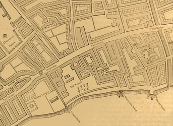 Fleet Street, The Temple, usw., aus einer Karte von London, veröffentlicht 1720, 1897