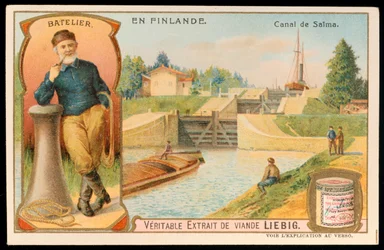 Schleusenflug auf dem Saima-Kanal, Finnland, ca. 1900