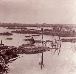 Überschwemmung, Flandern, Belgien, um 1914-1918
