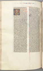 Fol. 368v, Malachi, historiierte Initiale O, Malachi sitzt mit einer Schriftrolle, ca. 1275-1300