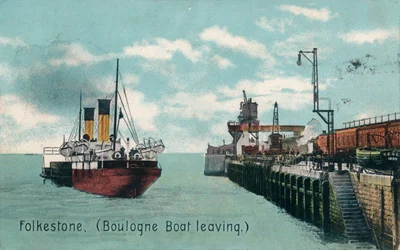 Folkestone Boulogne Boot verlässt, ca. 1905