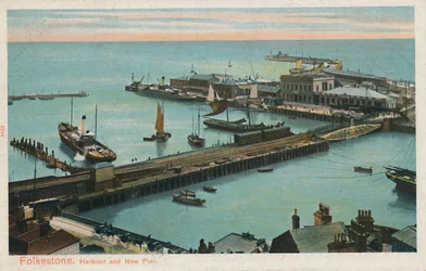 Folkestone. Hafen und neuer Pier, spätes 19. - frühes 20. Jahrhundert