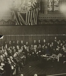 Freiheit der Stadt London verliehen an Theodore Roosevelt in der Guildhall, London