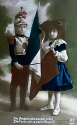 Französische Postkarte aus dem Ersten Weltkrieg, 1914-1918