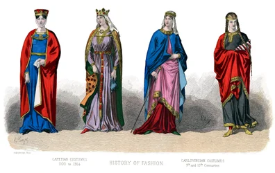 Französische Kostüme: Kapetinger, Karolinger, 1882