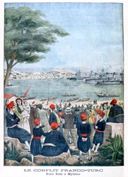 Französische Flotte bei Mytilene, Lesbos, 1901
