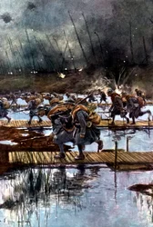 Französisches 1. Infanteriekorps überquert den Yser-Kanal, Erster Weltkrieg, 4:45 Uhr, 31. Juli 1917