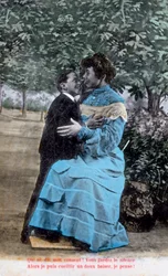 Französische romantische Postkarte, um 1900