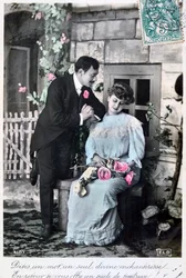 Französische romantische Postkarte, ca. 1900
