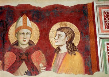 Fresko eines Bischofs, 14. Jahrhundert