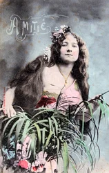 Freundschaft, Vintage französische Postkarte, ca. 1900