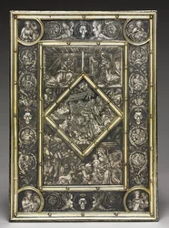 Vorderseite eines Evangelienbuches des französischen Kardinals Jean La Balou 1421-1491, um 1467-1468
