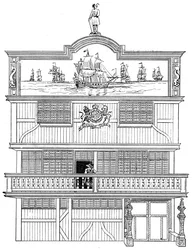Vorderseite des alten East India House, London, 1894