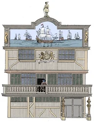 Vorderseite des alten East India House, London, 1894