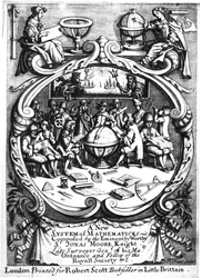 Frontispiz zu „Ein neues System der Mathematik“ von Jonas Moore, 1681