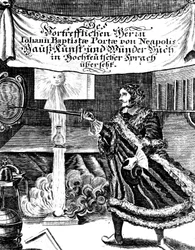 Frontispiz von Magia Naturalis von Johannes Baptista della Porta, 1715