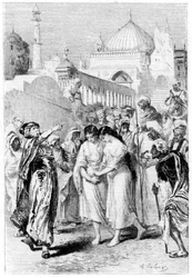 Ganems Mutter und Schwester verlassen Damaskus, 19. Jahrhundert