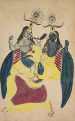 Garuda trägt Balarama und Krishna, 1800er Jahre