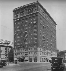 Allgemeine Außenansicht, das Melbourne Hotel, St. Louis, Missouri, 1924