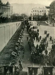 Deutsche Geschütze, die von der russischen Armee erbeutet wurden, Erster Weltkrieg, ca. 1915, ca. 1920