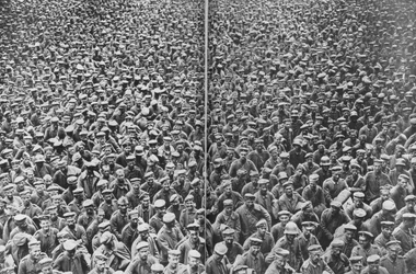 Deutsche Gefangene, gefangen von der 3. und 4. britischen Armee, Somme, Frankreich, 21.-22. August 1918