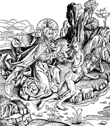 Gott erschafft Eva aus Adams Rippe, 1493
