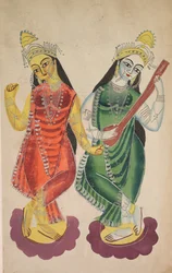 Göttinnen Lakshmi und Sarasvati, 1800er
