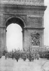 Große Siegesparade, Arc de Triomphe, Paris, Frankreich, 14. Juli 1919