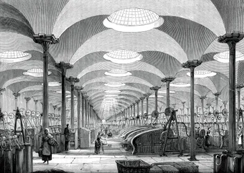 Großer Saal in der Flachsmühle von Messrs Marshall, Leeds, ca. 1880