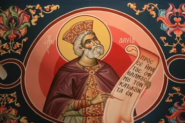 Griechisch-orthodoxe Ikone, die König David darstellt, Thessaloniki, Griechenland