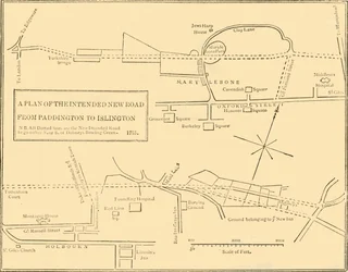 Grundriss der neuen Straße von Islington zur Edgware Road