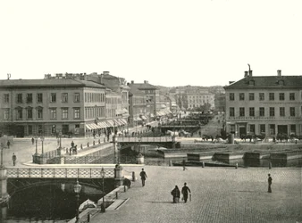 Gustav Adolfs torg und Ostra Hamngatan, Göteborg, Schweden, 1895