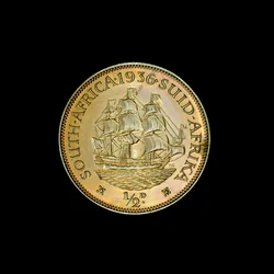 Halb-Penny-Münze, Südafrika
