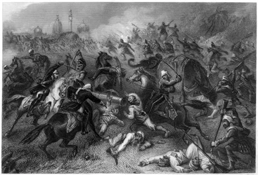 Havelocks Kolonne greift die Meuterer vor Cawnpore an, 1857, ca. 1860