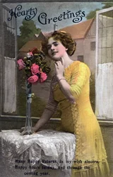 Herzliche Grüße, Geburtstagskarte, ca. 1918