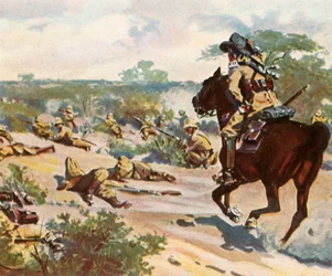 Hendrik Witboi tödlich verwundet im Kampf bei Fahlgras, 29. Oktober 1905
