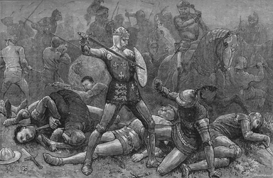 Henry und Alençon bei Agincourt, 25. Oktober 1415, ca. 1880