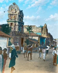 Hindu-Tempel in der Pettah, Colombo, Ceylon