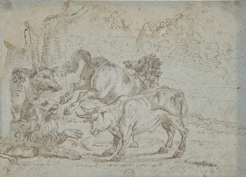 Pferd, Stier, Löwe und Eber, 17. Jahrhundert