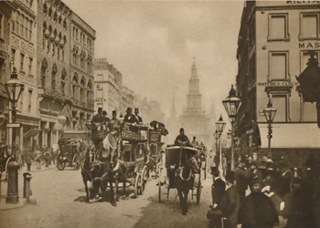 Wie sich London verändert hat, seit Zylinder von Außenpassagieren getragen wurden, ca. 1900, ca. 1935