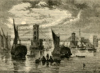 Hungerford-Hängebrücke, 1850, 1881